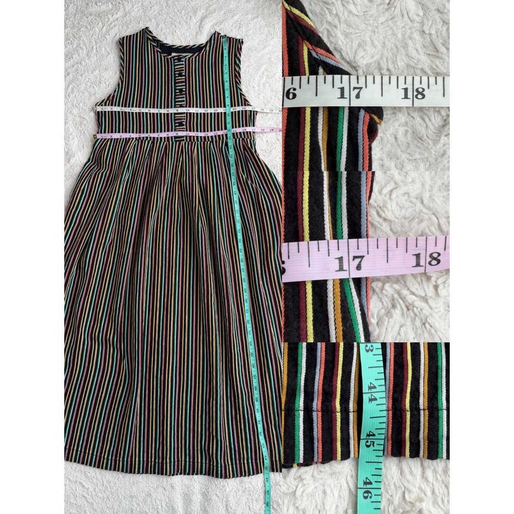 Ace & Jig Cliff Dress Fete Rainbow Stripe Cotton Midi Sleeveless Colorful M - Picture 5 of 14